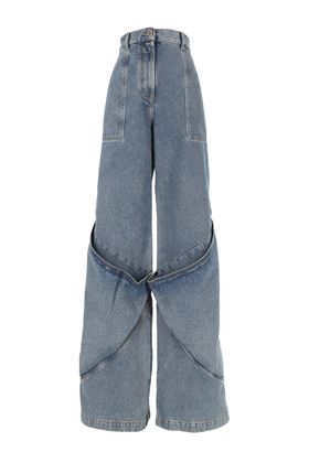 Washed denim wide leg woman pants THE ATTICO | 247WCP198D085024